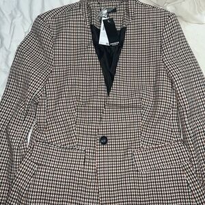 Premise Black and Brown Houndstooth Blazer